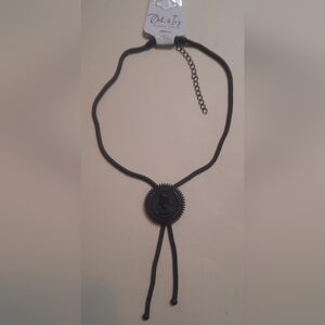 Oak & Ivy Boutique Black Necklace With Unique Cameo 15.5-19" NWT